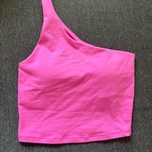 Old Navy Pink Asymmetrical Crop Tank Top
